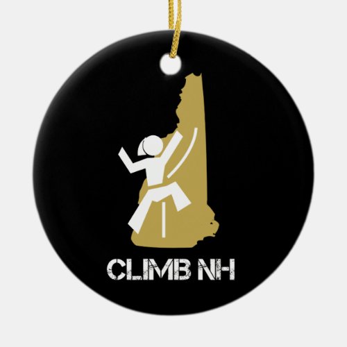 ClimbNH Rock Climber I _ Woman Black Ceramic Ornament