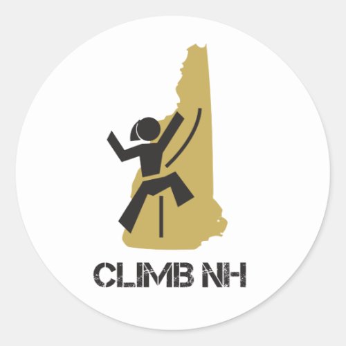 ClimbNH Rock Climber New Hampshire _Woman Classic Round Sticker