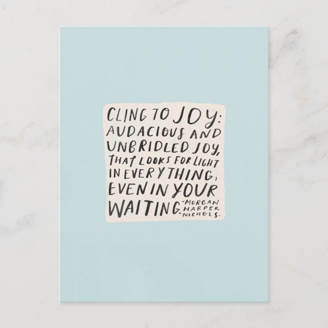 Cling to joy - postcard (Front)