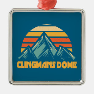 Clingmans Dome Retro Turquoise Metal Ornament