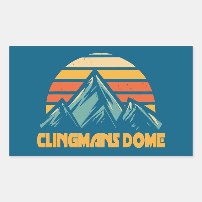 Clingmans Dome Retro Turquoise Rectangular Sticker (Front)
