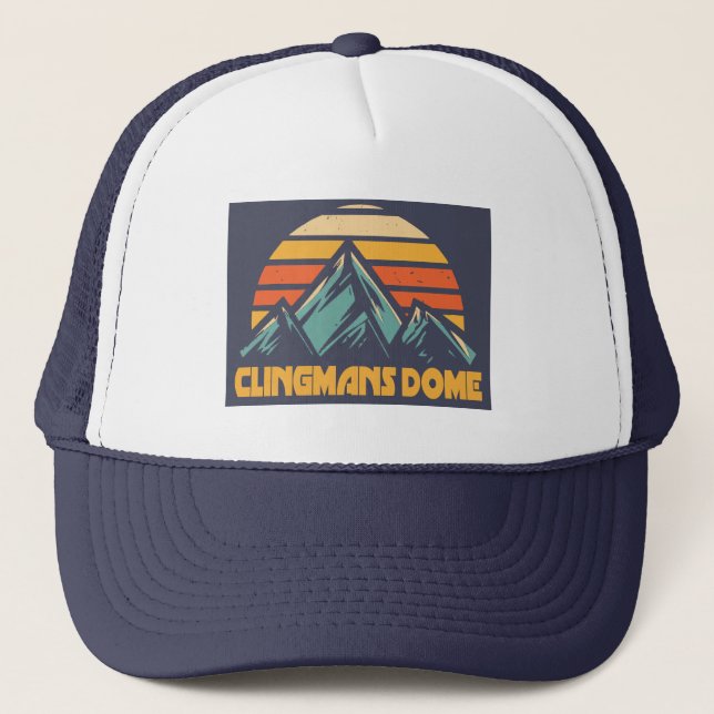 Clingmans Dome Retro Turquoise Trucker Hat (Front)