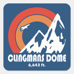 Clingmans Dome Sun Eagle Square Sticker