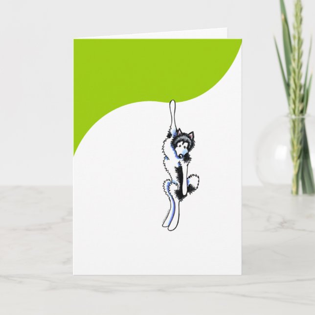 Clingy Alaskan Malamute Card (Front)
