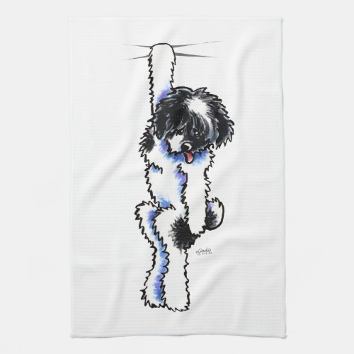 Clingy Black Parti Havanese Kitchen Towel