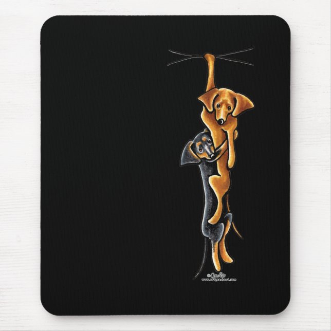 Clingy Dachshunds Mouse Pad (Front)