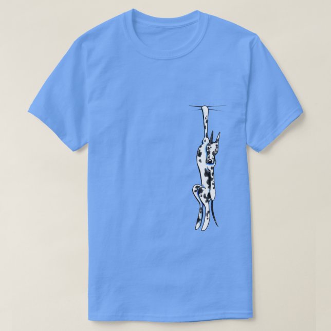 Clingy Harlequin Great Dane T-Shirt (Design Front)