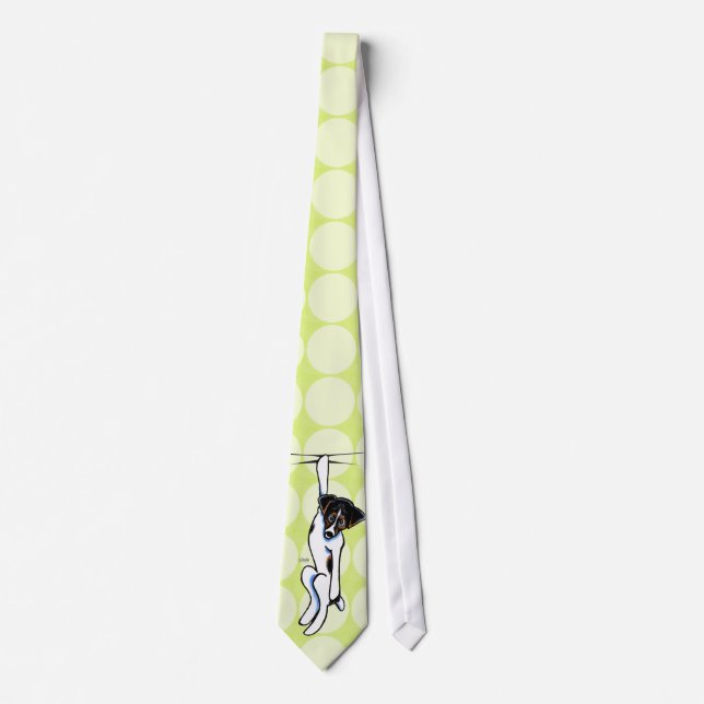 Clingy Jack Russell Off-Leash Art™ Tie (Front)