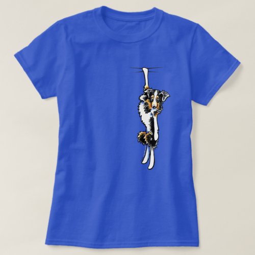 Clingy Tricolor Australian Shepherd T_Shirt