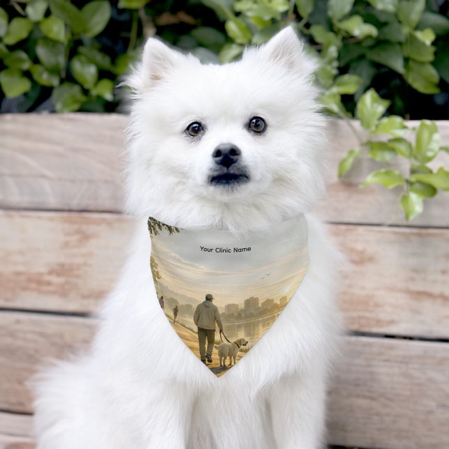 Clinic‑Branded Pet Bandana Collar – Calm Walk (Dog)