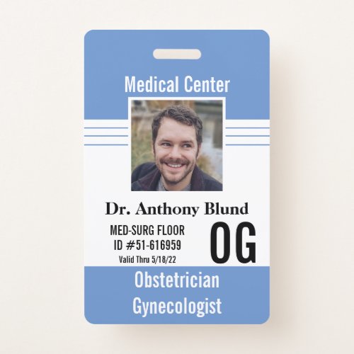 Clinic Doctor identification Photo Name Bar Code Badge