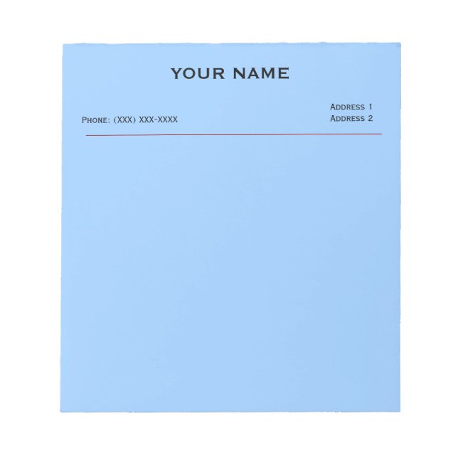 Clinic Memo Pads (Sky Blue) (Front)