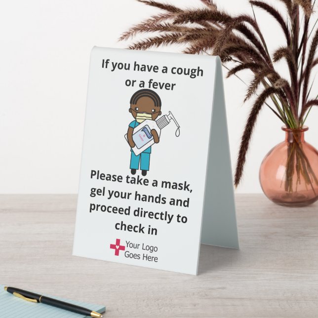 Clinic Office Gel and Mask Sign (In SItu (Table))