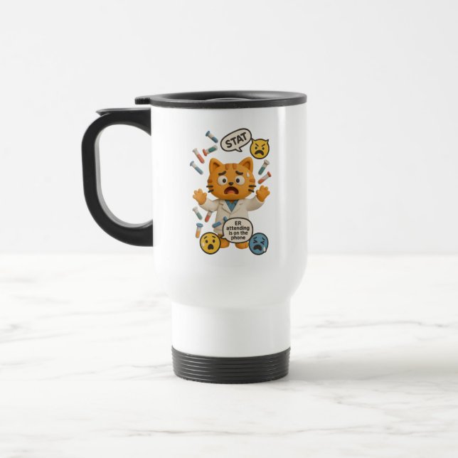 Clinical Lab Tech Cat Running So Many Tests Mug (Left)