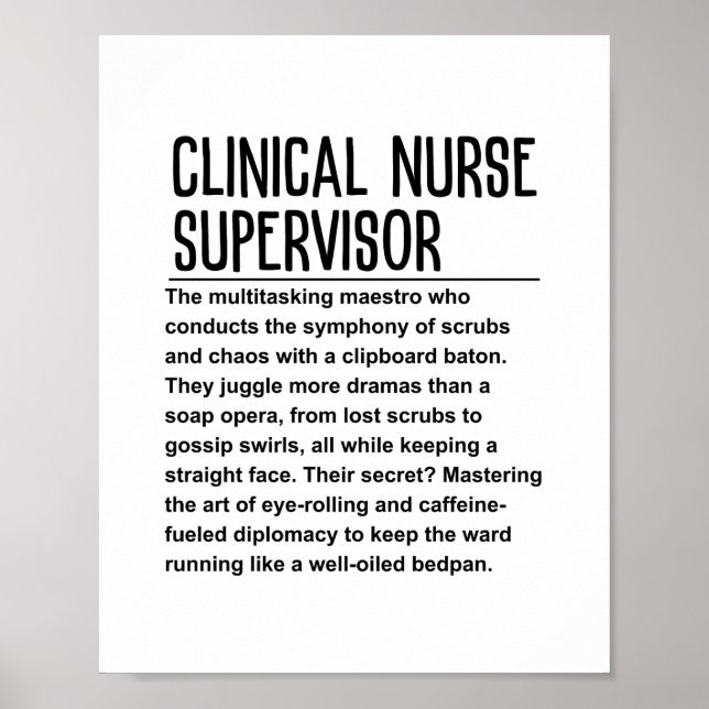 Clinical nurse supervisor poster (Front)