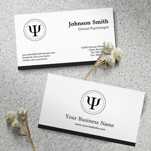 Customizable Clinical Psychologist - Psychology Psi Symbol Business Cards