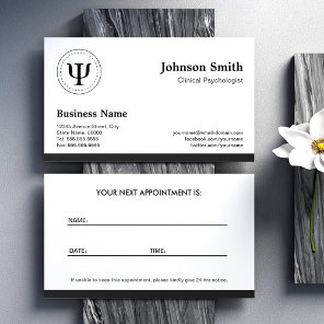 Clinical Psychologist Simple Logo Appointment Card