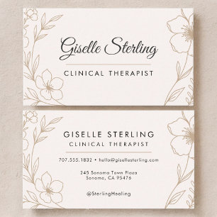 Clinical Therapist Botanical Floral Business Card