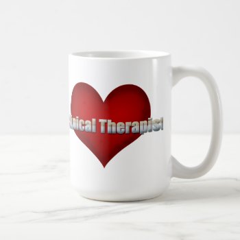 Clinical Therapist Chrome Font And Red Heart Coffee Mug by atlanticdreams at Zazzle