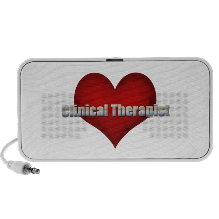 Clinical Therapist chrome font and Red Heart iPod Speakers