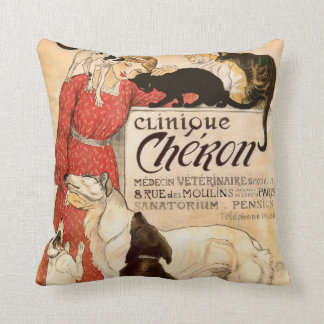 Clinique Cheron Paris Veterinary Advertisement Throw Pillow