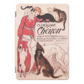 Clinique Cheron Vintage Dog Cat Steinlen Poster iPad Pro Cover