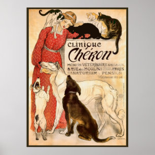 Clinique Cheron Vintage Veterinary Advertisement Poster