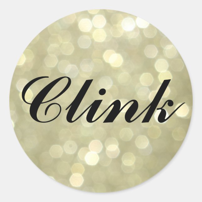 Clink on Champagne Bubbles Sticker (Front)