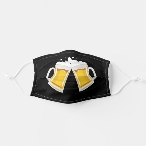 Clinking Beer Mugs Black Adult Cloth Face Mask