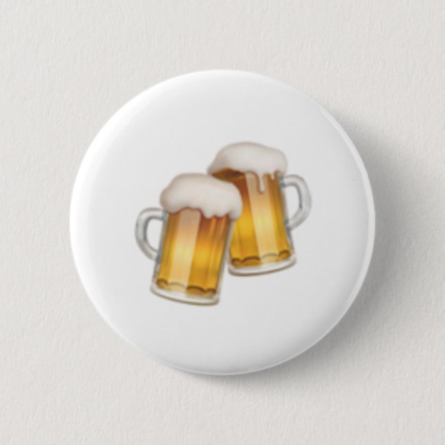 Clinking Beer Mugs - Emoji Button (Front)