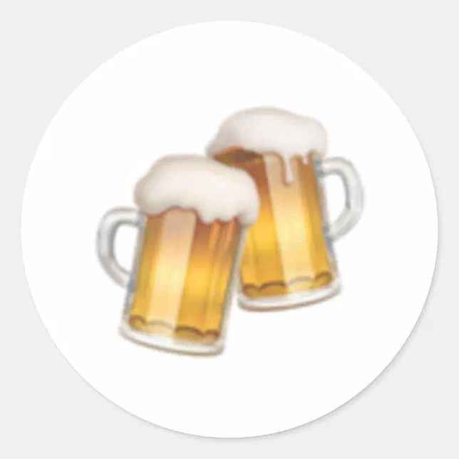Clinking Beer Mugs Emoji Classic Round Sticker Zazzle