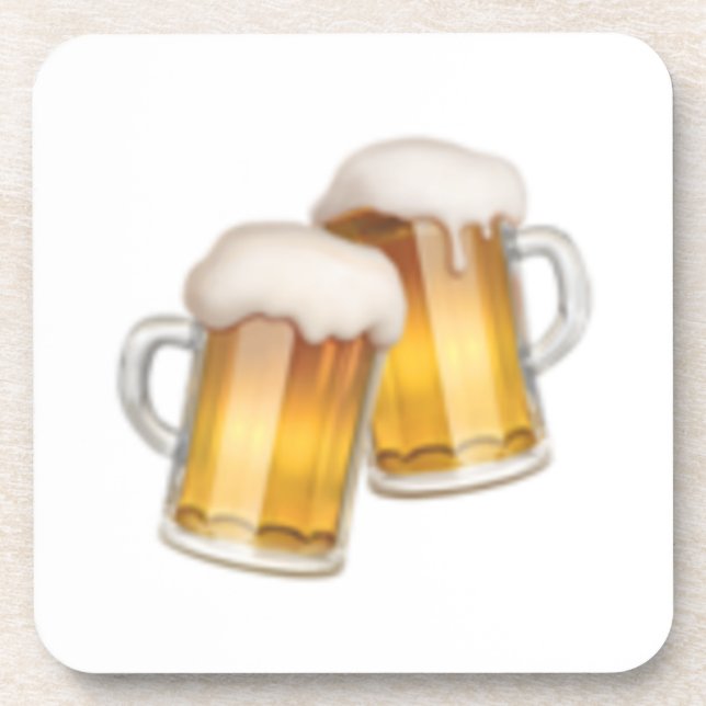 Clinking Beer Mugs - Emoji Coaster (Front)