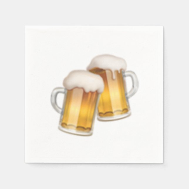 Clinking Beer Mugs - Emoji Paper Napkins (Front)