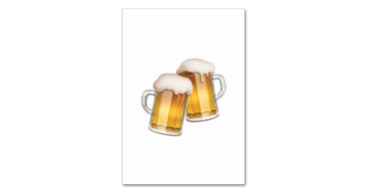 Clinking Beer Mugs Emoji Table Number Zazzle