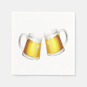 Clinking Beer Mugs Napkins