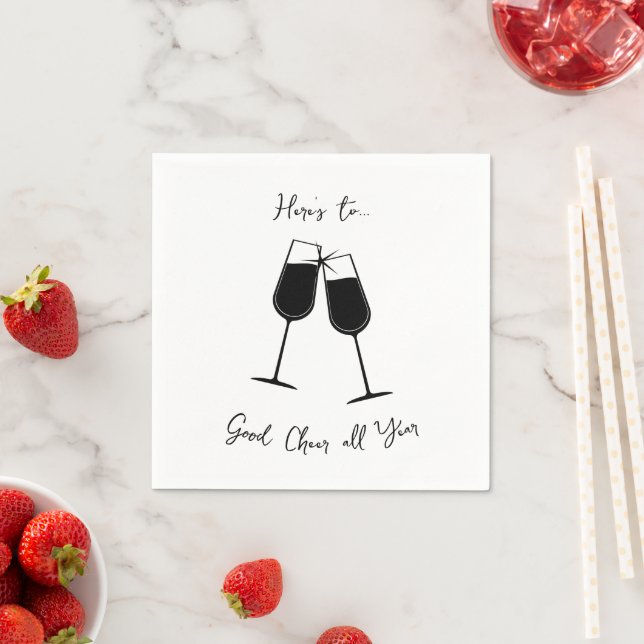 Clinking Glasses Cheers Celebration Napkins (Insitu)