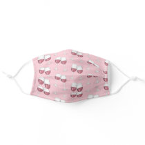 Clinking Red Wine Glasses Pattern Adult Cloth Face Mask