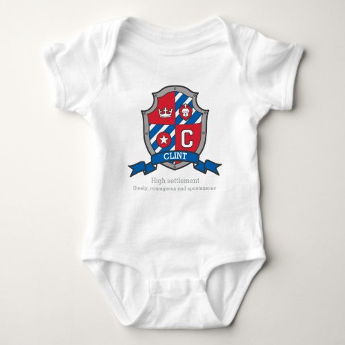 Clint boys C name  meaning knights shield Baby Bodysuit