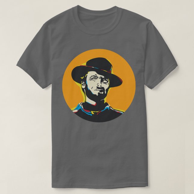 Clint Eastwood Art Portrait T-Shirt (Design Front)