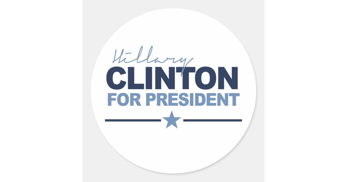 Clinton Sign CLINTON 2016 SIGNERICA -.png Classic Round Sticker | Zazzle