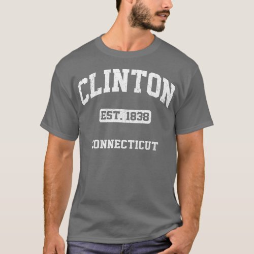 Clinton Connecticut CT vintage state Athletic styl T_Shirt