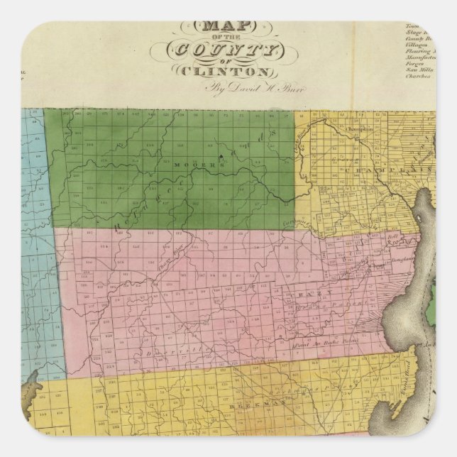 Clinton County Square Sticker (Front)