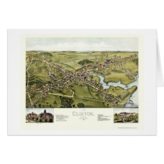 Clinton, CT Panoramic Map - 1881 Cards (Front Horizontal)