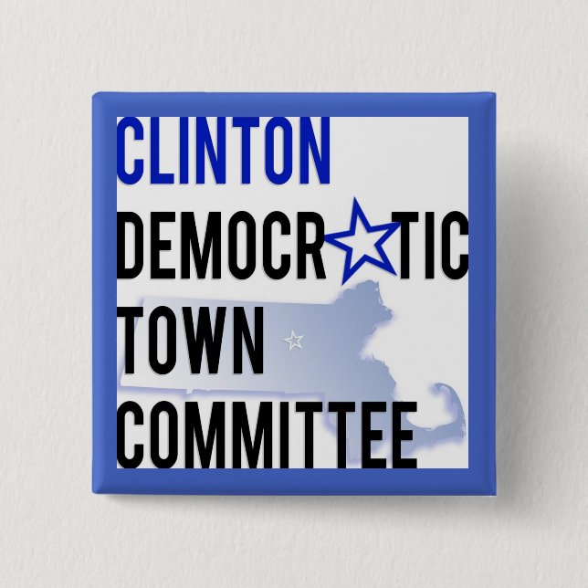 Clinton DTC Square Lapel Button (Front)