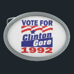 Clinton/Gore 1992  Belt Buckle<br><div class="desc">Clinton/Gore 1992 presidential campaign.</div>