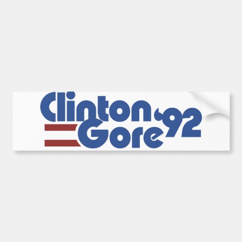 Clinton Gore 1992 Bumper Sticker