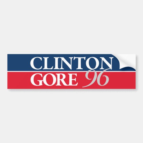 Clinton Gore 1996 Clinton 96 Bumper Sticker
