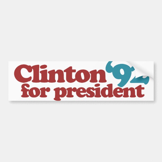 Clinton Gore 92 Bumper Sticker (Front)
