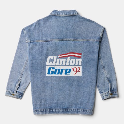 Clinton Gore 92 Democratic  Denim Jacket