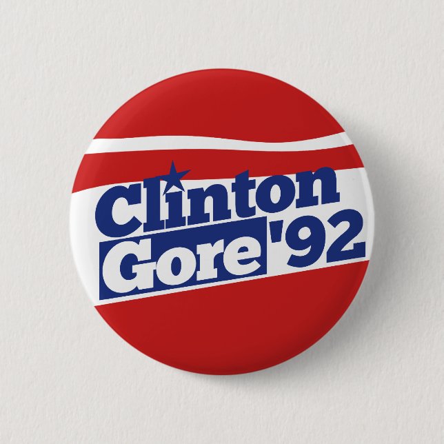 Clinton Gore 92 Pinback Button (Front)